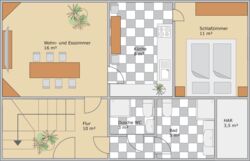 Erdgeschoss Ferienhaus "Kipp"