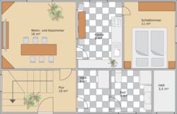 Erdgeschoss Ferienhaus "Kipp"